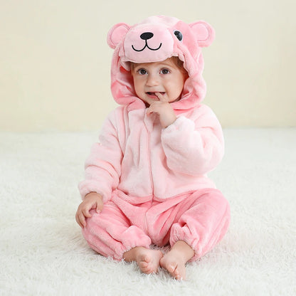 Babies Pink Bear Hooded Onesie 2-36mth 10205127 - Snuggle Time
