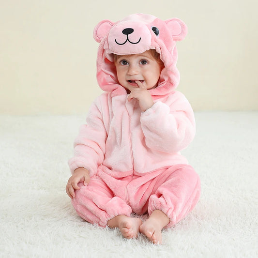Babies Pink Bear Hooded Onesie 2-36mth 10205127 - Snuggle Time
