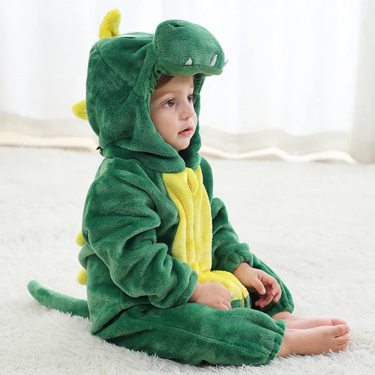 Babies Green or Blue Hooded Dinosaur Onesie 2-36mth 10205124 - Snuggle Time