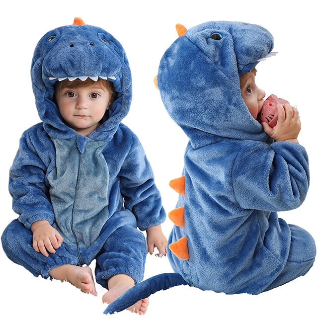 Babies Green or Blue Hooded Dinosaur Onesie 2-36mth 10205124 - Snuggle Time
