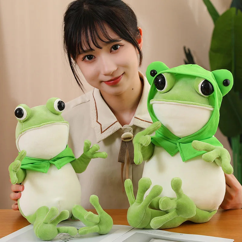 45/60/80cm Plush Cloaked Frog 11201047 - Snuggle Time
