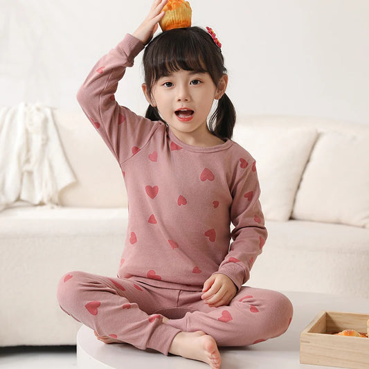 Girls 2pc Heart Design Pyjamas 3-12yrs 10202069 - Snuggle Time