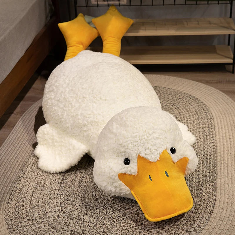 55/70cm Big Fluffy White Plush Duck 11201023 - Snuggle Time