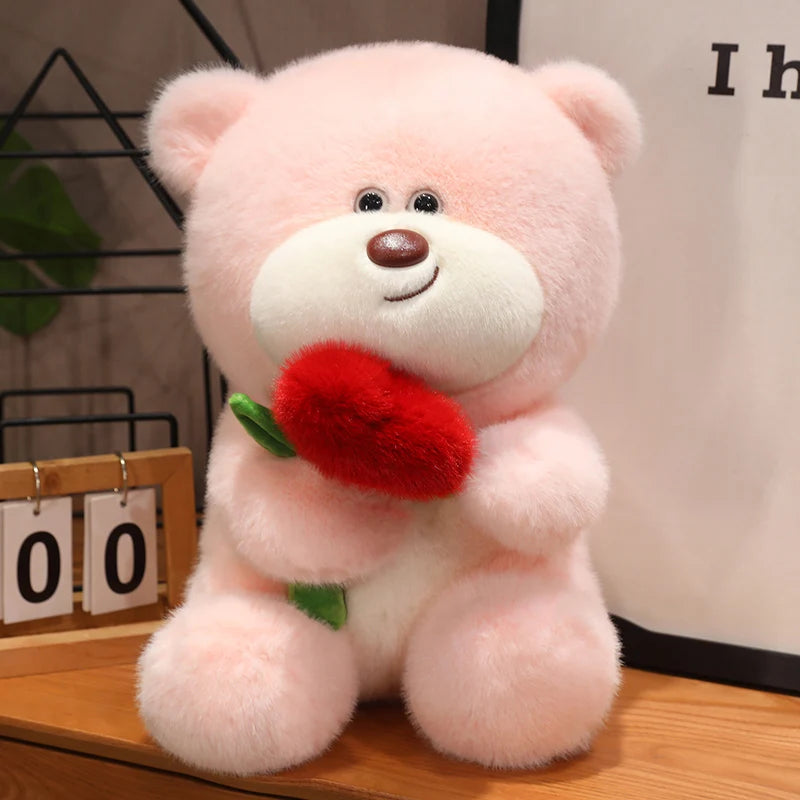 25/35/45cm Plush Teddy Bear with Heart Rose 3 Colours 11201055 - Snuggle Time