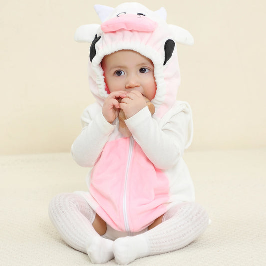 Newborn Sleeveless Cow Romper Suit 0-24mth 10205121 - Snuggle Time