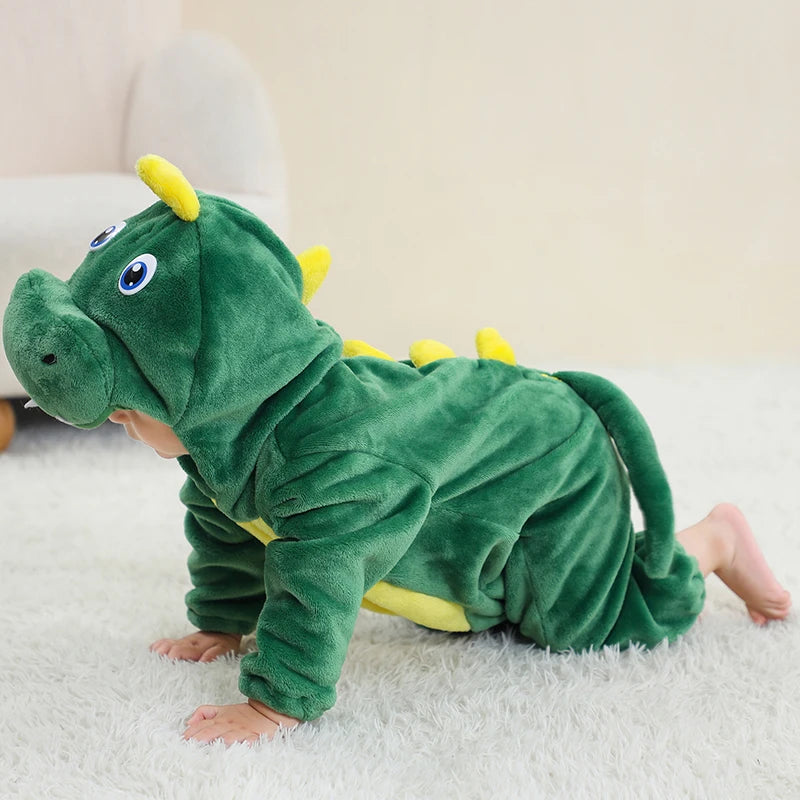 Babies Green or Blue Hooded Dinosaur Onesie 2-36mth 10205124 - Snuggle Time