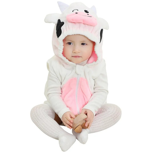Newborn Sleeveless Cow Romper Suit 0-24mth 10205121 - Snuggle Time