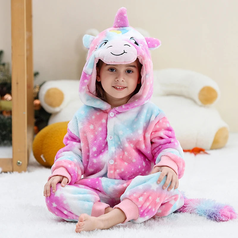 Kids Thick Hooded Unicorn Onesie 2 Designs 2-11yrs 10205133 - Snuggle Time