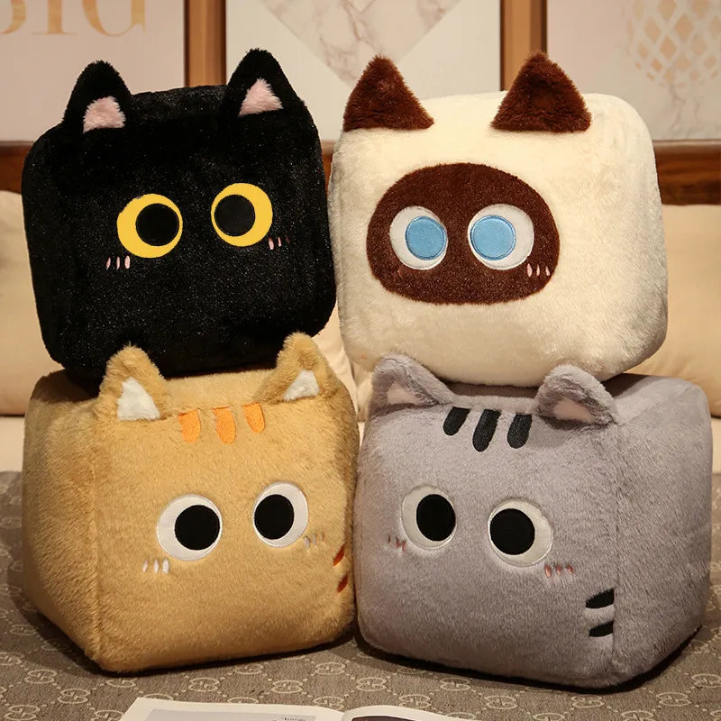 20/30cm Square Plush Cat Cushion 4 Designs 11201063 - Snuggle Time