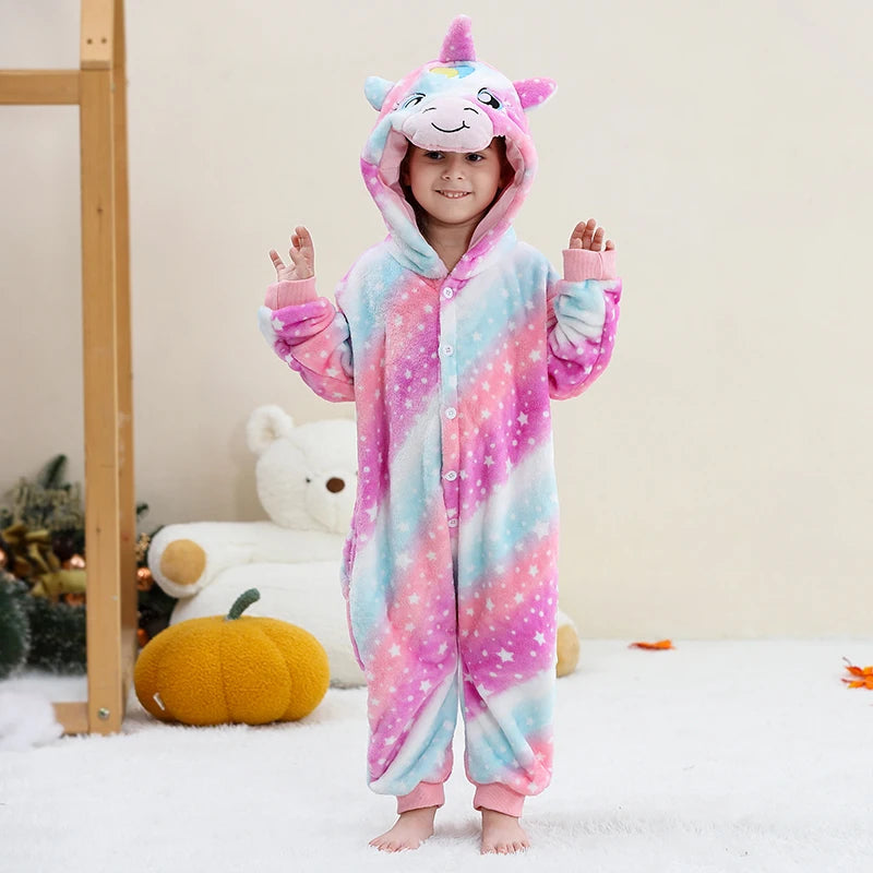 Kids Thick Hooded Unicorn Onesie 2 Designs 2-11yrs 10205133 - Snuggle Time