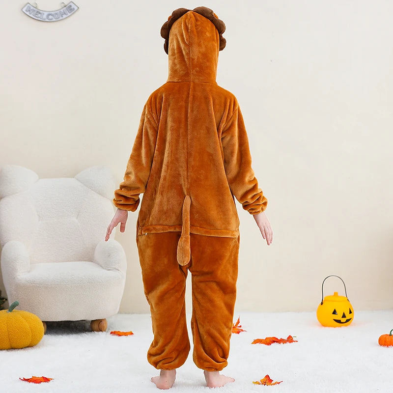 Kids Thick Hooded Lion Onesie 2-11yrs 10205138 - Snuggle Time