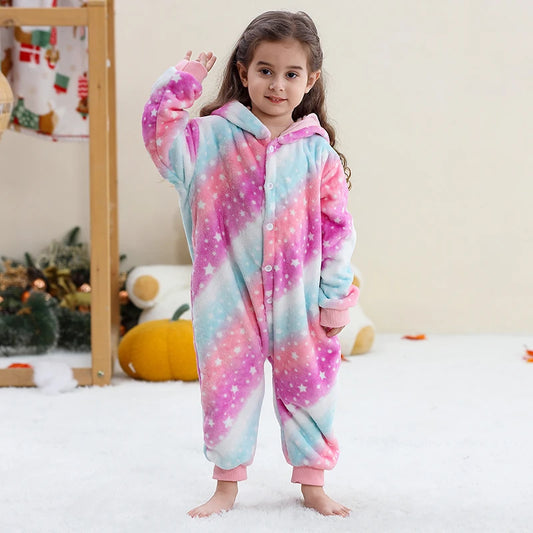 Kids Thick Hooded Unicorn Onesie 2 Designs 2-11yrs 10205133 - Snuggle Time