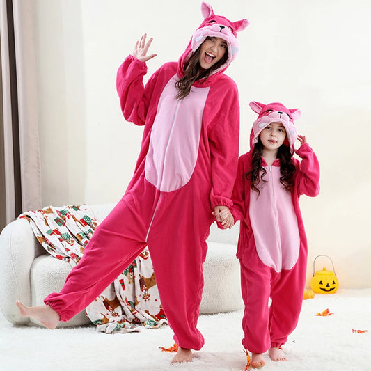 Family Dress-up Pink Fox Thick Onesie 3yrs-XL Adult 10205156 - Snuggle Time