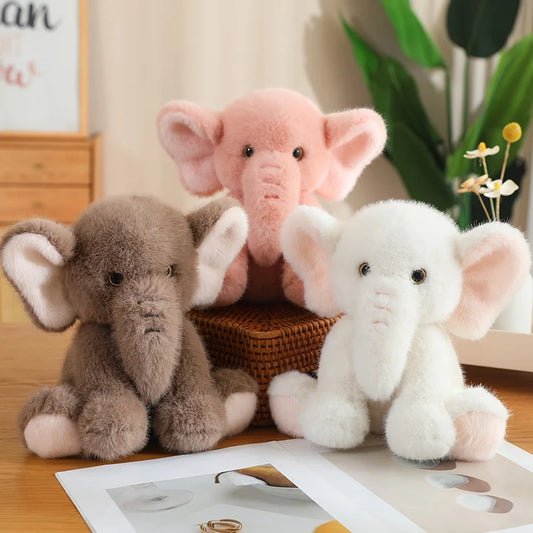 35cm Soft Plush Fluffy Elephant 3 Colours 11201061 - Snuggle Time