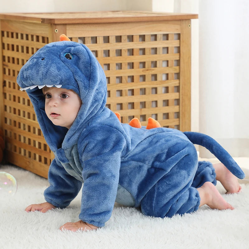 Babies Green or Blue Hooded Dinosaur Onesie 2-36mth 10205124 - Snuggle Time