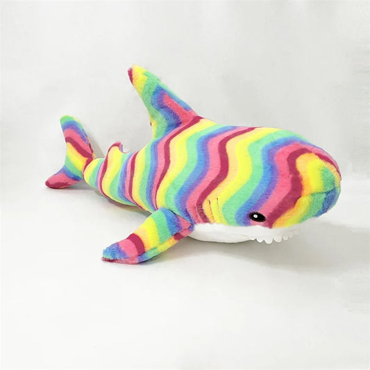 Large Plush Colourful Shark Toy 4 Sizes 2 Designs 11201005 - Snuggle Time