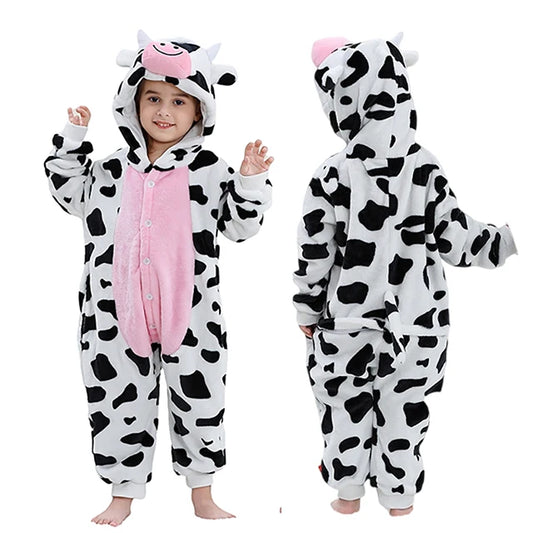 Kids Thick Hooded Cow Onesie 2-11yrs 10205136 - Snuggle Time